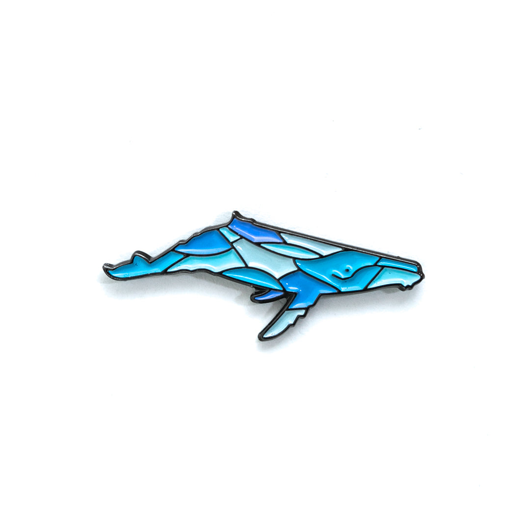 Blue Humpback Whale Enamel Pin