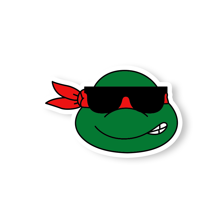 Red Turtle Sunglasses Sticker