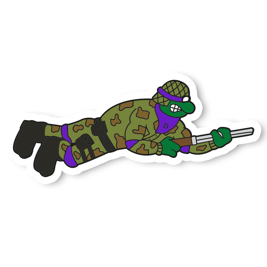 Purple Turtle Army Sticker